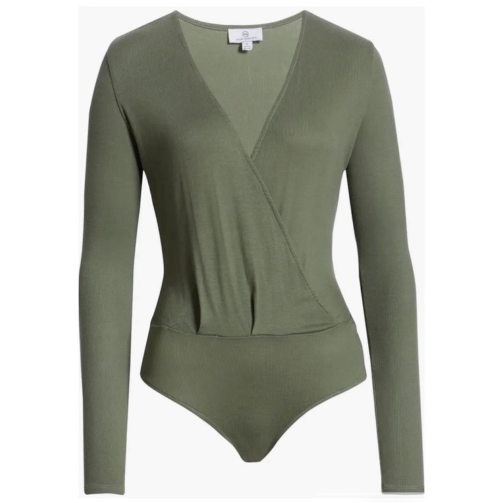 ADRIANO GOLDSCHMIED NWT Lola Ribbed Long Sleeve Bodysuit *Fresh Thyme S